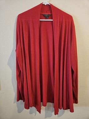 Mix Women's Open Drape Cardigan in Red